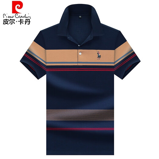 Pier Cardin T-shirt à manches à manches courtes pour hommes pour hommes pour hommes Busined Busined Casual de grande taille de Polo Collier Top Vêtements masculins 3523 vert foncé M 170/48