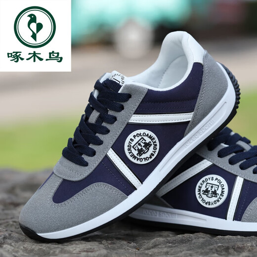 Woodpecker men's shoes for summer breathable and odorless casual shoes for men's lightweight soft sole Forrest Gump sports canvas shoes trendy shoes AW9902 blue main picture cloth style 38 size small one size