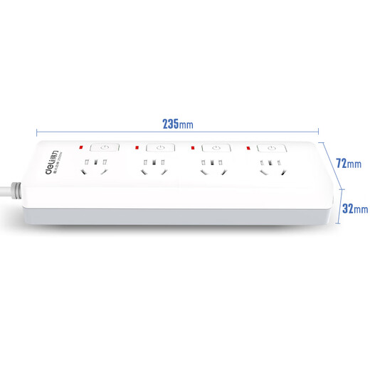 Deli (deli) new national standard safety socket independent sub-control switch socket/socket strip/strip board/terminal board/strip extension cord 4-position independent sub-control switch. Store manager recommends 4-position sub-control switch. Line length 2 meters