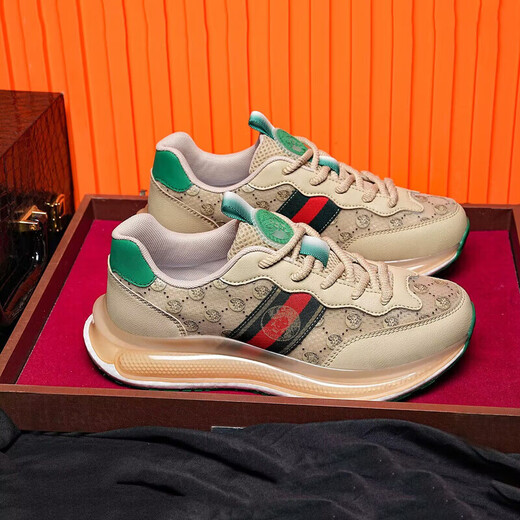 Nyckjk Herrenschuhe, beige Sneakers, mesh schockabsorbierende lässige, atmungsaktive und leichte Paar Schuhe, Khaki 882 Single-Layer, 36 Qualitätssicherung