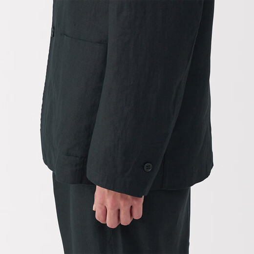 MUJI (MUJI) men's hanma water-washed jacket men's jacket 25 years summer men's suit small suit casual AD0WRC5S black S (165/84A)