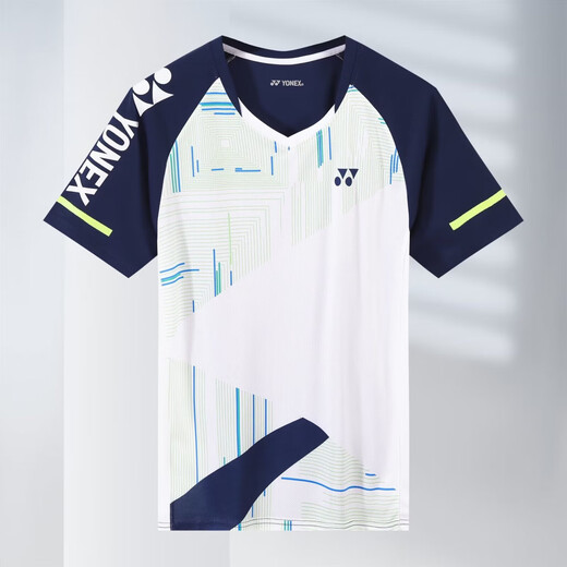 2025 new spring badminton suit men and women short-sleeved competition suit set quick-drying breathable sports competition training suit 7028 blue men's suit 2XL