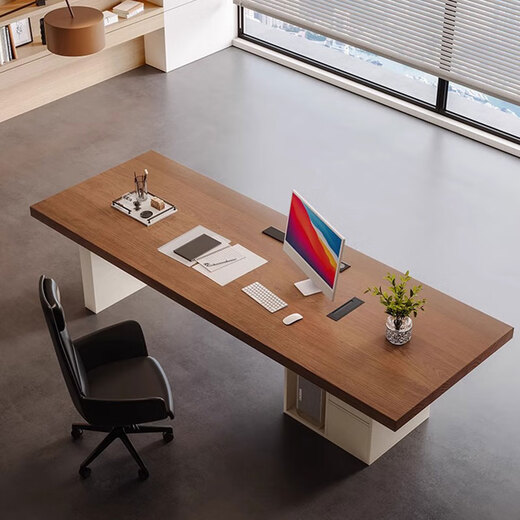 Hanjitangyu Italian style light luxury solid wood office computer desk bedroom desk designer creative business boss desk simple executive desk 160*80*73*3cm ash wood desk