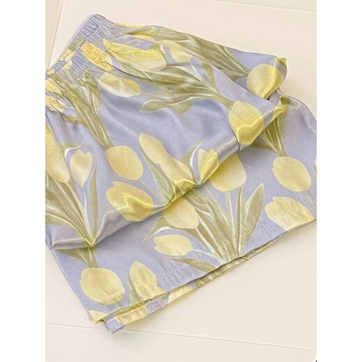 Mu Yilin [6386 personas alabadas] pijamas de tulipán para mujeres en verano delgada seda de seda de manga corta de manga corta para mujeres en verano