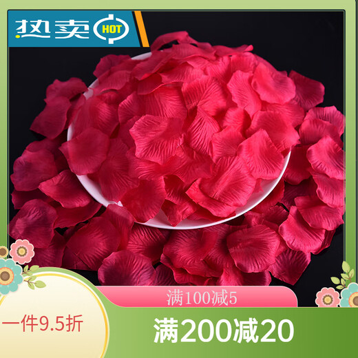 Siyu Simulated Rose Petals Wedding Bed Wedding Room Decoration Hand-Thrown Flowers Creative Valentine's Day for Men's Wedding Purple Petals 100 Pieces No Specifications