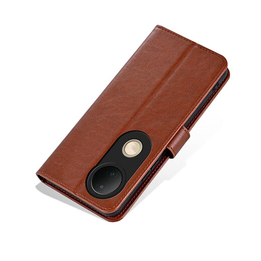 AZNS vivo S20 5G mobile phone case flip-fitting leather case protection anti-fall V2429A front and rear full cover soft case side-turning card wallet-style retro business men and women new style brown model vivo S20 5G
