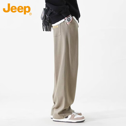 吉普（JEEP）休闲裤男夏季宽松直筒裤子男士潮流百搭运动男裤 绿色 XL