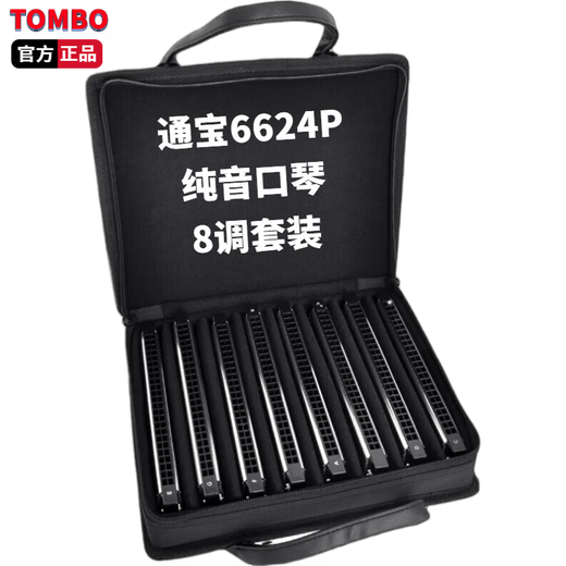 Tongbao Tombo Harmonica Set 24 Hole Polyphon 12 Réglage Set 8 Réglage Set 21 Trou Trou Twelve Set Performance Professional Performance Adult 6624 Classic Polyphon [12 Réglage Set + Bag] (Envoyer un disque U)