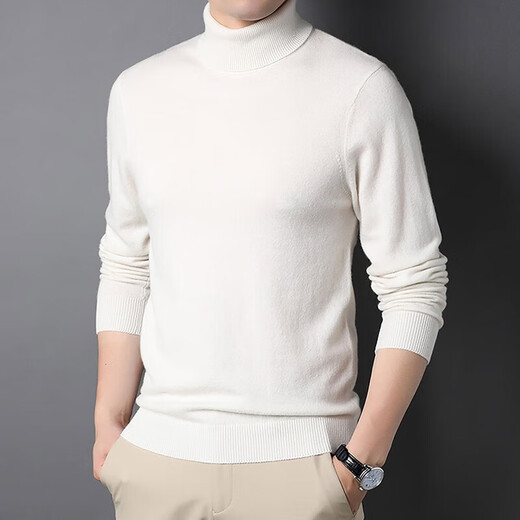 NOSSKISS luxury high-end brand blended woolen sweater for men in autumn and winter warm thick turtleneck knitted sweater bottoming shirt dark gray gift box 2XL 185 suitable for 165-180Jin Jin equals 0.5 kg