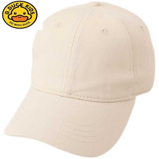 G.DUCKKIDS solid color light plate children's duck cap spring and autumn pure cotton baby baseball cap for boys and girls, versatile and fashionable sun protection, off-white, recommended for 2-7 years old, adjustable hat circumference 49-53cm