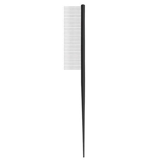 Beiyipin pet grooming comb dog dividing comb steel comb pointed tail comb Yorkshire long-haired dog pet comb 6 black dense teeth round handle OPP bag