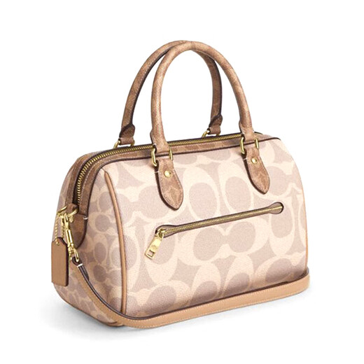 Entraîneur (entraîneur) [Cadeau de Saint-Valentin chinois] sac féminin Rowan Medium Boston Women's One-épaule Crossbodybag pour petite amie Cy679 Milk Tea Print Couleur Association IMXI9