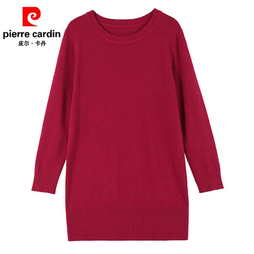Pierre Cardin Solid Color Sweater y Sweater Vestido para mujeres de la base de base delgada y de moda para mujeres Otoño e invierno 2025 Nuevo estilo WLF9901 L 105-125Jin [Jin equivale a 0.5 kg]