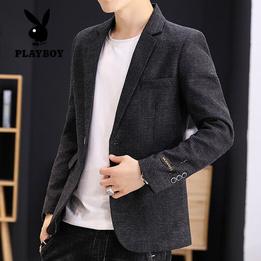 花花公子（PLAYBOY）春秋季男士小西装韩版潮流休闲西服外套男装痞帅气正装夹克上衣服 1953浅卡其色 XL