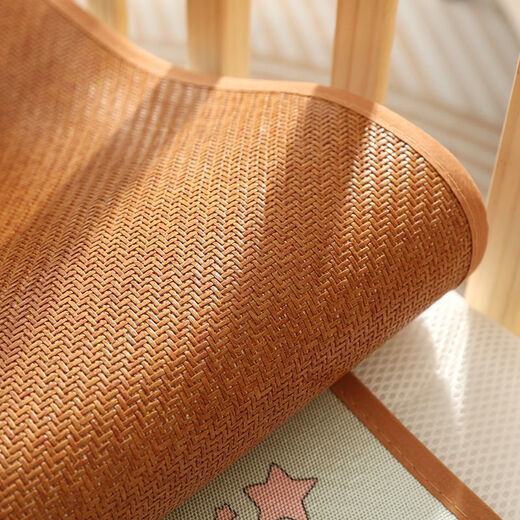 [736] Summer children's single ice silk rattan mat pillow sheet cool mat pillow case pillow mat baby pillow leather dressed in pairs Pink cartoon park (ice silk + rattan) for double side 30cmX50cm (one)