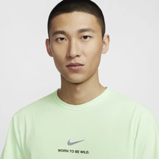 NIKE短袖男装夏季新款透气快干跑步训练T恤男士运动休闲纯色上衣半袖 HF6169-376 M