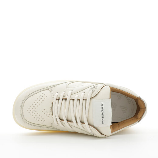 
ARMANI/Armani EA Men's Fashion Fashion Brand Genuine Leather Little Fat Ding Low Top Casual Shoes X4X693 XR335 Khaki S445 43