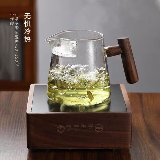 Crescent Justice Teapot Glass High Temperature Resistant Filtration Teapot Tea Water Separation One-piece Thickened Teapot Crescent Style 600ML Without Cover