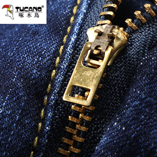 Woodpecker Jeans Men's Autumn and Winter Style Plus Velvet Thickened Business Casual Pants Men's Straight Leg Pants Elastic Young and Middle-aged Long Pants N009 Black + N021 Blue Regular Style 33