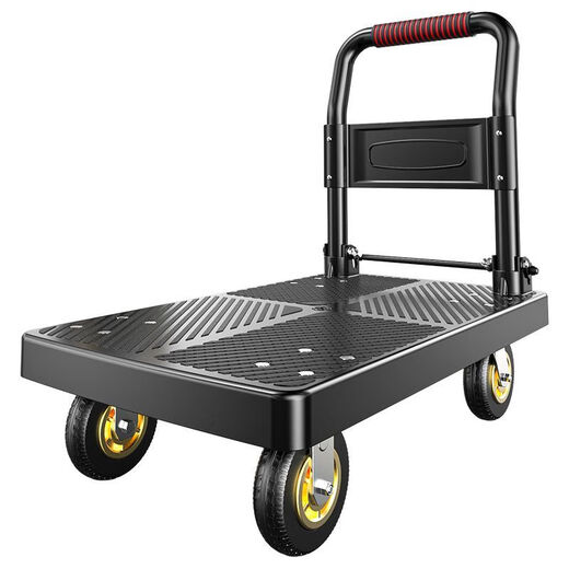 
Shantoulin Village flatbed truck trolley small truck pull truck trolley trailer four-wheel household trolley lightweight and foldable without installation 48x7 stainless steel bracket with steel beam 684Jin [Jin equals 0.5 kg]
