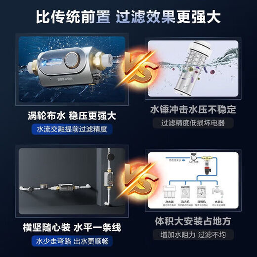 
Angel pre-filter household backwash full copper tap water whole house large flow central water purifier 253*97.5*102 million-way submarine 3527 million-way submarine front + 5 meters 3 submarine