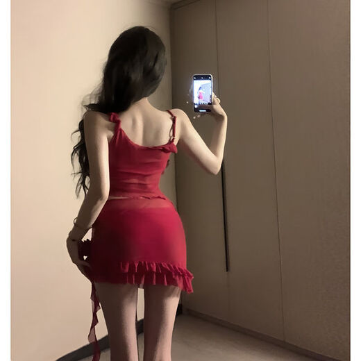 Yusiyi 2025 new seaside swimsuit women's bikini sexy outer wear fashion hot spring beach conservative Hong Kong style red Hong Kong style red four-piece set L