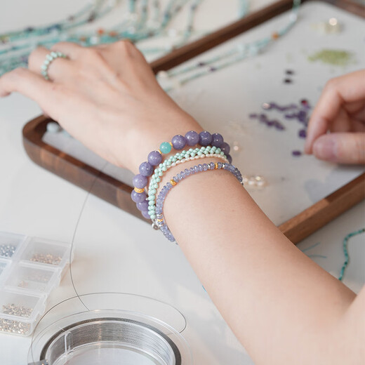 OEMGshannai original Xueqing natural tanzanite beaded bracelet for women new Chinese style niche amethyst bracelet Xueqing (about 16.5cm including buckle)