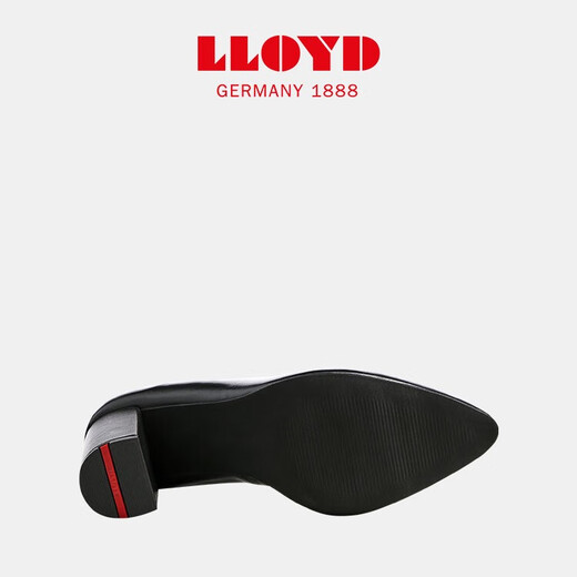 利来（LLOYD）德国进口女鞋牛皮经典优雅百搭粗跟浅口商务高跟鞋标准楦13554 黑色 36