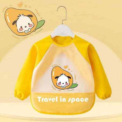 GOOFLORON Children's Clothing Baby Diet Bib Long Sleeve Waterproof and Anti-Dirty TPU Free Wash Baby Bun Apron Back Dressing [Newly Upgraded TPU] Long Sleeve Little Painter Dark Blue 90 Size [Suggested 0-2 years old] Clothing length 39cm