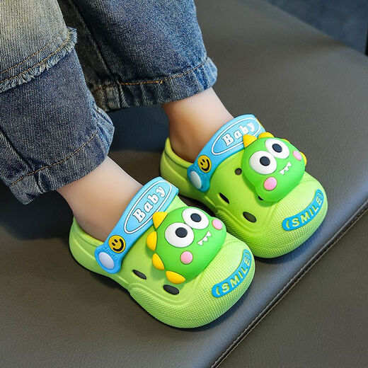 Meow Miow Kinderschuhen im Sommer leichter Auto Dinosaurier Sandalen Jungen und Mädchen Anti-Rutsch-Strandlochschuhe Kinder-Hausschuhe weiße Auto (mit heller Größe) 22-23 (Innenlänge ist ca. 14,5 cm)