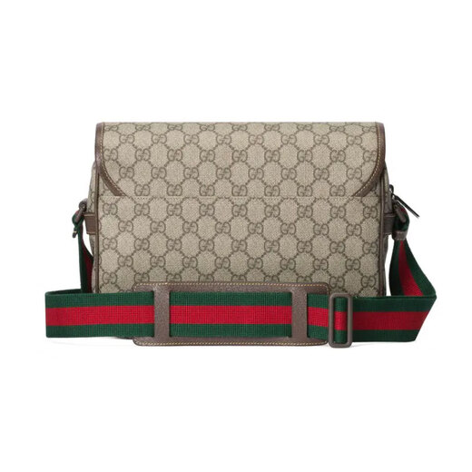 Gucci (Gucci) Frauen Miss Bags Männer und Frauen gleicher Stil GG Damenbeutel Paare rot und grün gestreiftes Gurtband Briefbeutel Beige Ebony 760123facjn9765