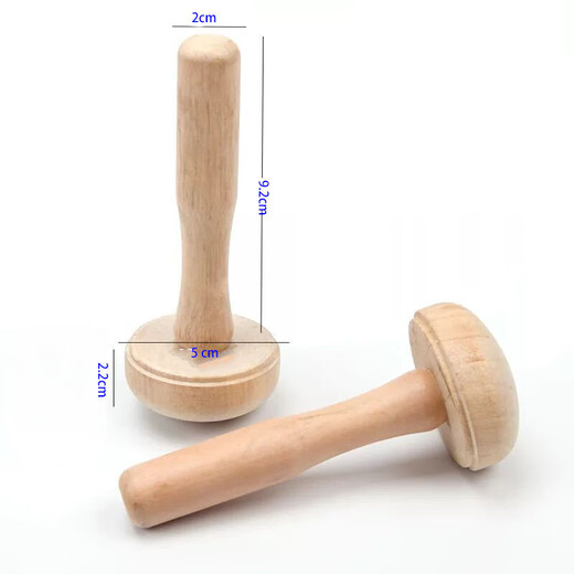 Pu Cheng cross-border printmaking tool roller rubbing ink rubber roller wooden handle 10cm art rubber roller wooden mushroom Malian wood board painting 2 wooden mushrooms
