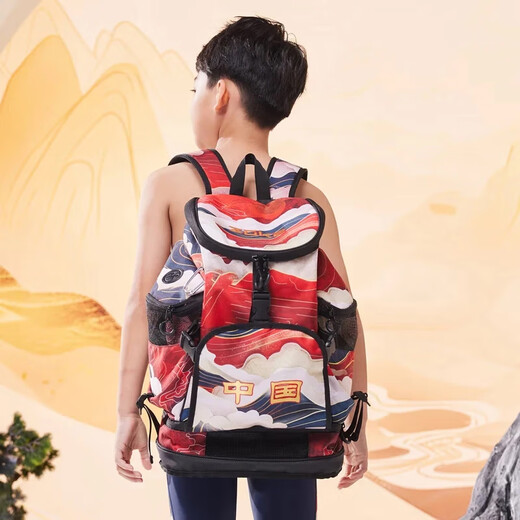 洲克（ZOKE）游泳背包儿童大容量收纳包干湿分离男女游泳健身运动游泳双肩包大 故宫雪两件套包05139+泳帽3271