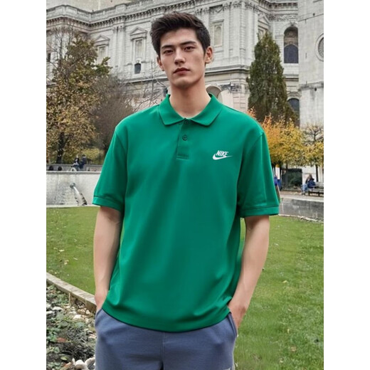 Nike (Nike) Весенняя новая рубашка поло nike green green с коротким рукавом мужчина подлинная лацкальная топ-футболка для хлопчатобумажной футболки с половиной рукава серые Fn3895-063 Pure Cotton Hetchaitry L Рекомендуется 130-150JIN [JIN равно 0,5 кг]