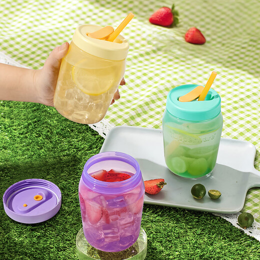 Tupperware suction can 550ml for girls and students, sealed water cup with straw, summer homemade drink milkshake, milky yellow