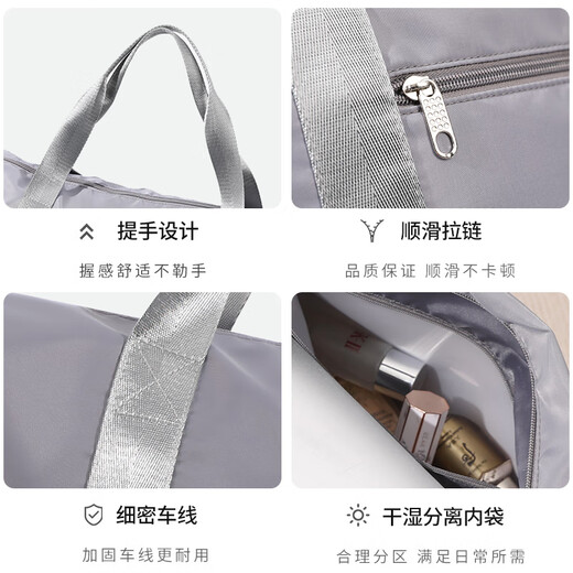易旅旅行包男女大容量扩展可套拉杆行李箱收纳包出差手提行李袋 蓝色