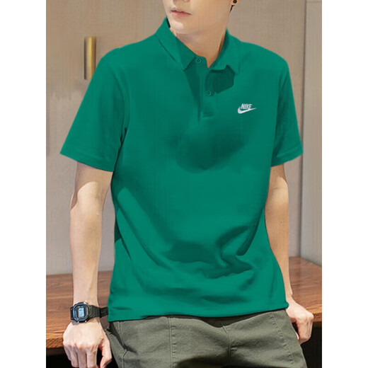 Nike (Nike) Весенняя новая рубашка поло nike green green с коротким рукавом мужчина подлинная лацкальная топ-футболка для хлопчатобумажной футболки с половиной рукава серые Fn3895-063 Pure Cotton Hetchaitry L Рекомендуется 130-150JIN [JIN равно 0,5 кг]
