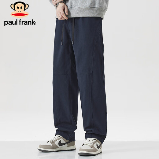 大嘴猴（paul frank）休闲裤男士工装裤子男夏季美式纯棉宽松阔腿裤男裤 藏蓝色 XL