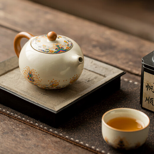Tangfeng Ru Kiln Teapot Tea Household Single Pot High-end Ceramic Ice Crack Glaze Xishi Pot One-person Kung Fu Tea Drinking Equipment