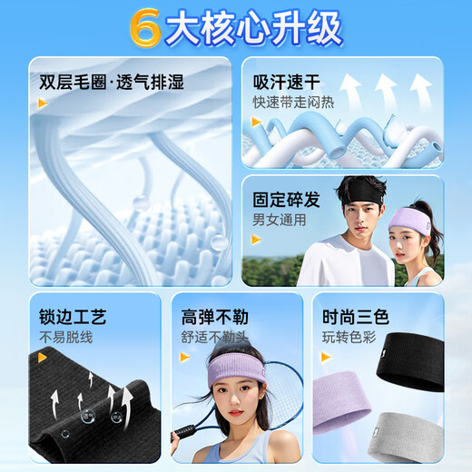 李宁运动发带男女吸汗头带止汗带跑步导汗带篮球防汗头巾戴束加宽头箍