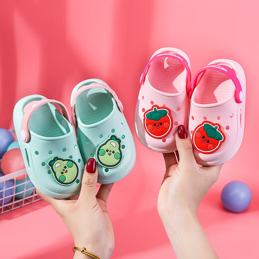 G. DUCKKIDS新品儿童洞洞鞋男童女童卡通水果居家外穿沙滩鞋软底防滑沙滩鞋 黄色 18 -19(脚长120mm)