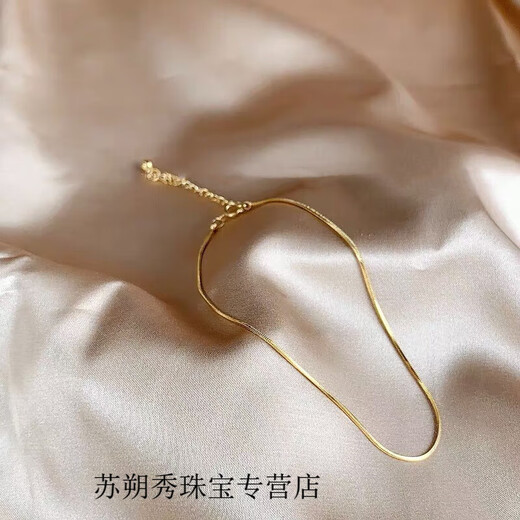 KERLA 18k gold plated anklet washable snake bone women's 2025 new trendy 18k gold plated sexy ins does not fade. Washable snake bone anklet does not fade.