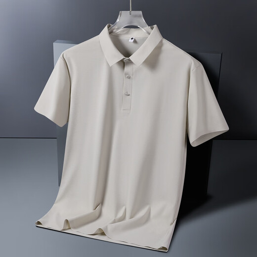 真维斯（Jeanswest）王一博代言冰丝凉感POLO衫短袖男士宽松休闲无痕短上衣薄款速干衣 BYBL-12357咖色 XL