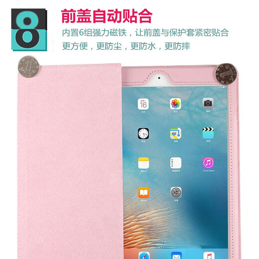 Kailianwei bezahlte die zweite Generation A1458 Dünn und dünn 2021 Tragbares IP1396/1416/1403/1460 Lederhülle Old Air1 First Dark Blue Free Tempered Film iPad2/3/4 (9,7 Zoll)