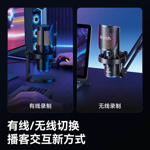 BOYA Boya Microphone K5 computer USB desktop microphone wired and wireless dual-mode game live broadcast mobile phone karaoke dubbing class recording radio microphone cantilever version