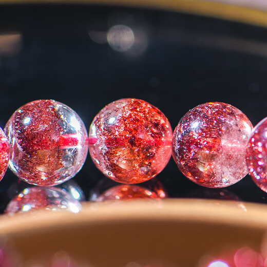 Eternal Symbol Light Luxury Brand Jewelry Grade Natural Super Seven Crystal Bracelet Men's Gold Strawberry Crystal High-end Bracelet Women's Valentine's Day Gift 7a+ About 9mm Gold Strawberry