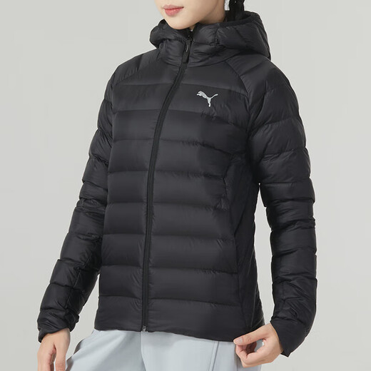 彪马（PUMA）套装女运动服两件套 冬季轻薄羽绒服连帽外套时尚潮流束脚长裤 672283-01+682160-01 XS