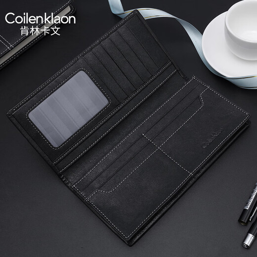 Coilenklaon Herren Long Wallet Business Light Luxury Langkapazität Kartenbeutel Kopfschicht Cowide Multi-Card-Brieftasche Geburtstagsgeschenk Brieftasche QJ60016-3 (Theke Geschenkbox)