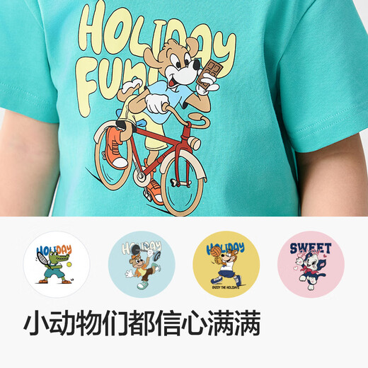 Balabala children's clothing children's t-shirt short-sleeved tops girls boys 2025 summer clothes moisture-absorbent and quick-drying 208225117212
