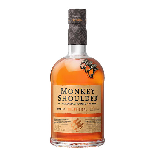 三只猴子（Monkey Shoulder）洋酒调配麦芽苏格兰威士忌 轰趴聚会调配基酒 原瓶进口 三只猴子 1000ml-裸瓶